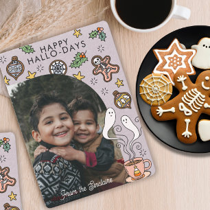 Cartes Pour Fêtes Annuelles Jolie photo de famille pour Halloween et Noël