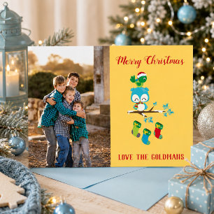 Cartes Pour Fêtes Annuelles Jolie photo de hibou de Noël