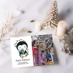 Cartes Pour Fêtes Annuelles Jolie photo de Noël de manchot Joyeuses Fêtes