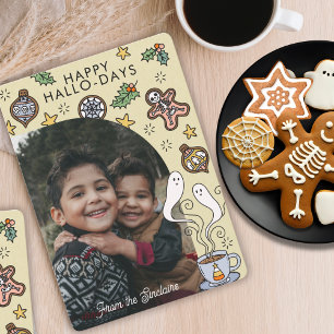 Cartes Pour Fêtes Annuelles Jolie photo de Noël d'Halloween en famille