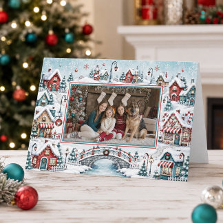 Cartes Pour Fêtes Annuelles Jolie photo de Noël en pays des merveilles hiverna