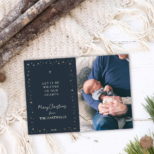 Cartes Pour Fêtes Annuelles Jolie photo de Noël religieuse Navy