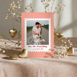 Cartes Pour Fêtes Annuelles Jolie photo de timbre-poste cœurs Saint-Valentin