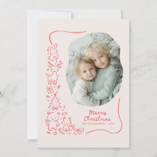 Cartes Pour Fêtes Annuelles Jolie photo de vœux de Noël en bois hivernal