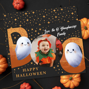 Cartes Pour Fêtes Annuelles Jolie photo fantôme de Halloween boo effrayant