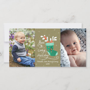 Cartes Pour Fêtes Annuelles Jolie réserve de Noël Custom 2 Photos Fêtes