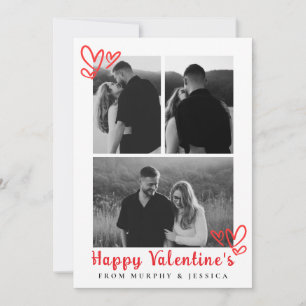 Cartes Pour Fêtes Annuelles Jolie Rouge Cœurs Bonne Saint-Valentin 3 Photo