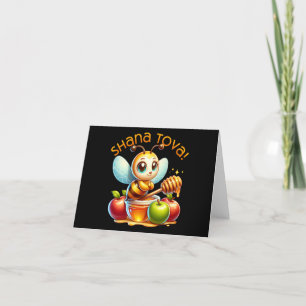 Cartes Pour Fêtes Annuelles Jolie Shana Tova Miel Abeille aux pommes