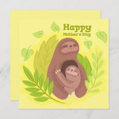 Cartes Pour Fêtes Annuelles Jolie Sloth (Devant / Derrière)