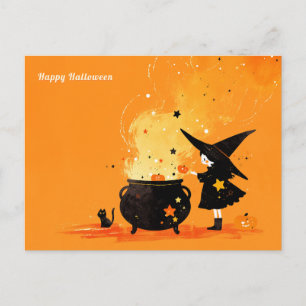 Cartes Pour Fêtes Annuelles Jolie sorcière brasser potion magique