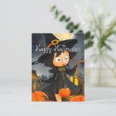 Cartes Pour Fêtes Annuelles Jolie sorcière d'Halloween Patch de citrouille de  (Debout devant)