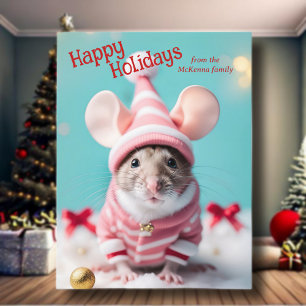 Cartes Pour Fêtes Annuelles Jolie souris Christmas Mouse Christian Verse Photo