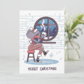 Cartes Pour Fêtes Annuelles Jolie souris de Noël (Debout devant)