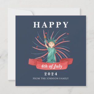 Cartes Pour Fêtes Annuelles Jolie Statue de la Liberté 4 juillet