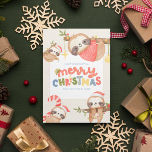 Cartes Pour Fêtes Annuelles Jolie tendance Joyeux fentes de Noël