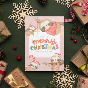 Cartes Pour Fêtes Annuelles Jolie tendance Joyeux fentes de Noël