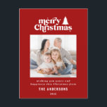 Cartes Pour Fêtes Annuelles Jolie typographie de Noël<br><div class="desc">Jolie typographie graphique de Noël carte de vacances photo. Avec du texte et des arbres dessinés à la main.</div>