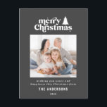 Cartes Pour Fêtes Annuelles Jolie typographie de Noël<br><div class="desc">Jolie typographie graphique de Noël carte de vacances photo. Avec du texte et des arbres dessinés à la main.</div>
