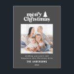 Cartes Pour Fêtes Annuelles Jolie typographie de Noël<br><div class="desc">Jolie typographie graphique de Noël carte de vacances photo. Avec du texte et des arbres dessinés à la main.</div>