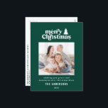 Cartes Pour Fêtes Annuelles Jolie typographie de Noël<br><div class="desc">Jolie typographie graphique de Noël carte de vacances photo. Avec du texte et des arbres dessinés à la main.</div>