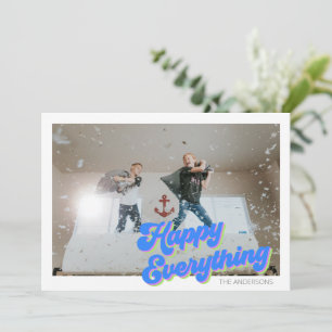 Cartes Pour Fêtes Annuelles Jolie typographie photo colorée et heureuse de tou