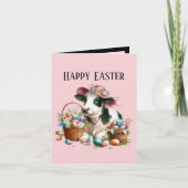 Cartes Pour Fêtes Annuelles Jolie vache de Pâques ajouter un message (Devant)