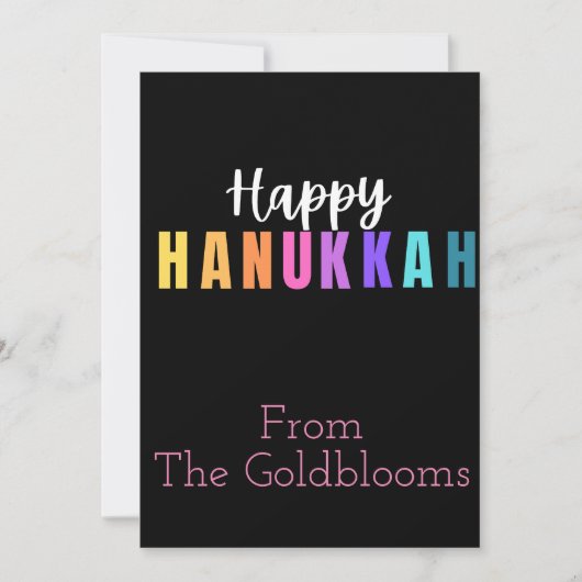 Cartes Pour Fêtes Annuelles JolieCarte de voeux colorée pour HanukkahFête juiv (Devant)
