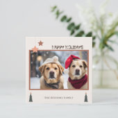 Cartes Pour Fêtes Annuelles jolies chiens joyeux Noël Flat Holiday Card (Debout devant)