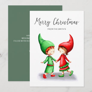 Cartes Pour Fêtes Annuelles Jolies elfes Joyeux Noël