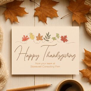 Cartes Pour Fêtes Annuelles Jolies feuilles de remerciement modernes pour entr