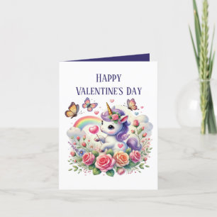 Cartes Pour Fêtes Annuelles Jolies filles de la Saint-Valentin licorne ajouter