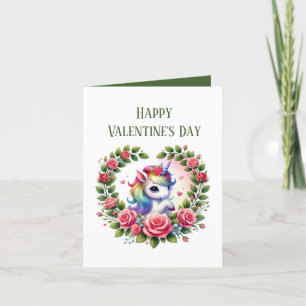 Cartes Pour Fêtes Annuelles Jolies filles de la Saint-Valentin licorne ajouter