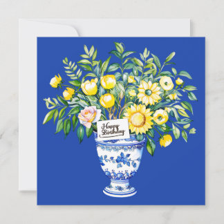 Cartes Pour Fêtes Annuelles Jolies fleurs dans un vase. Aquarelles. Anniversai