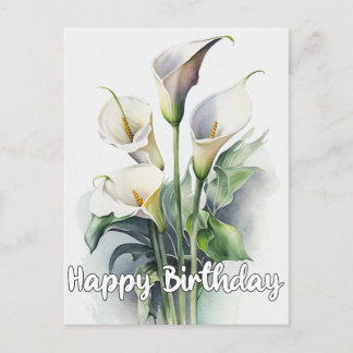Cartes Pour Fêtes Annuelles Jolies fleurs de calla heureux anniversaire