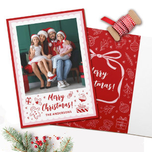 Cartes Pour Fêtes Annuelles Jolies gribouillures de Noël Photo de vacances