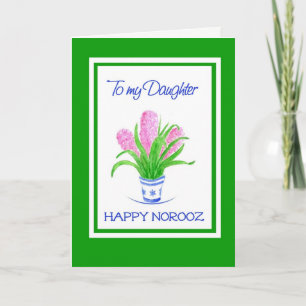 Cartes Pour Fêtes Annuelles Jolies jacintes Norooz Nouvel An persan, fille
