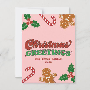 Cartes Pour Fêtes Annuelles Jolies salutations de Noël rétro