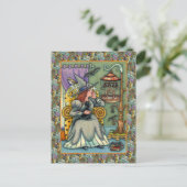 CARTES POUR FÊTES ANNUELLES JOLIMENT WITCH, CHAT & SES ANIMAUX, CAGE DE MAIN,  (Debout devant)