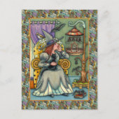 CARTES POUR FÊTES ANNUELLES JOLIMENT WITCH, CHAT & SES ANIMAUX, CAGE DE MAIN,  (Devant)