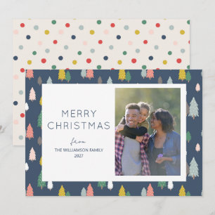 Cartes Pour Fêtes Annuelles Jolis arbres de Noël colorés modernes photo person