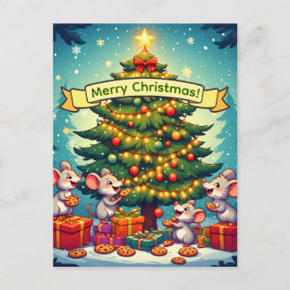 Cartes Pour Fêtes Annuelles Jolis biscuits de souris de Noël Arbre festif joye
