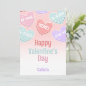 Cartes Pour Fêtes Annuelles Jolis Cœurs de Bonbons pour la Saint-Valentin (Debout devant)