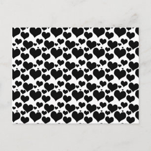 Cartes Pour Fêtes Annuelles Jolis cœurs noirs sur fond blanc pour votre Saint-