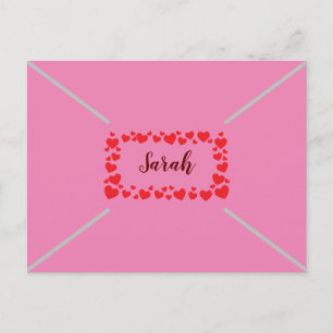 Cartes Pour Fêtes Annuelles Jolis Cœurs Personnalisables Roses Saint-Valentin