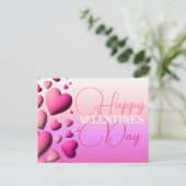 Cartes Pour Fêtes Annuelles Jolis cœurs roses Joyuse Saint-Valentin (Debout devant)