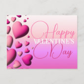 Cartes Pour Fêtes Annuelles Jolis cœurs roses Joyuse Saint-Valentin (Devant)