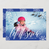 Cartes Pour Fêtes Annuelles Jolis flocons de neige - laissez-le neiger - photo (Devant / Derrière)