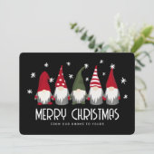 Cartes Pour Fêtes Annuelles Jolis gnomes Joyeux Noël Flocons de neige  (Debout devant)