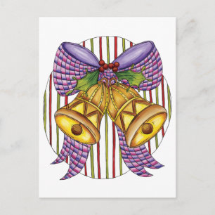 Cartes Pour Fêtes Annuelles Jolis grelots de Noël avec ruban et nœud
