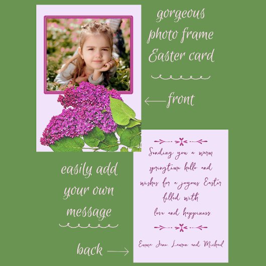 Cartes Pour Fêtes Annuelles Jolis lilas de printemps Photo Joyeuses Pâques